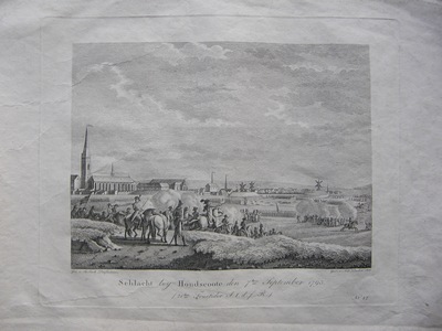  Schlacht bey Hondscoote den 7ten September 1793. Kupferstich von Ant. Klauber nach Swebach Desfontaines.