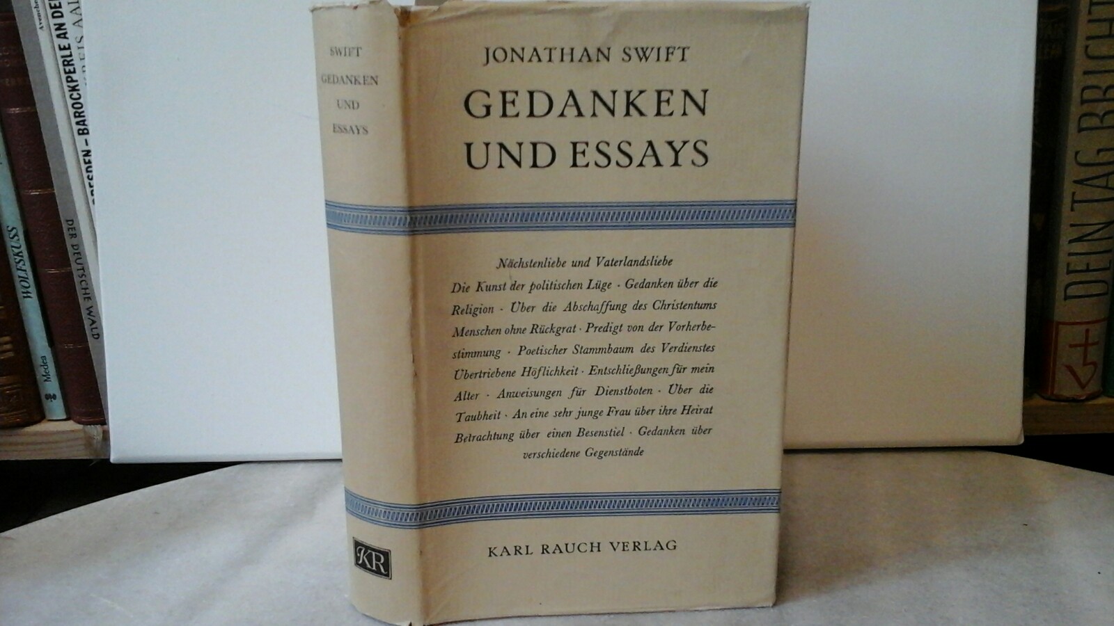 SWIFT, JONATHAN: Gedanken und Essays. Zweite /2./ Auflage.