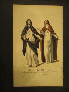  Nonnentracht. Fig.1: Trinitarierin von der Obervanz; Fig.2: Unbeschuhte Trinitarierin.