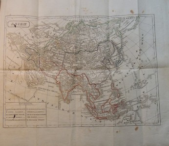  ASIEN. Kupferkarte aus: Lehrbuch der neuesten Geographie... Gefaltet, mit normalen 