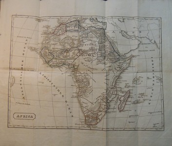 AFRIKA. Kupferkarte aus: Lehrbuch der neuesten Geographie... Gefaltet, mit normalen 