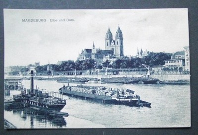  Postkarte / Ansichtskarte. Magdeburg. Elbe und Dom.