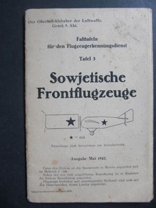  Sowjetische Frontflugzeuge. Ausgabe Mai 1942. Falttafeln fr den Flugzeugerkennungsdienst. Hrsg. von 
