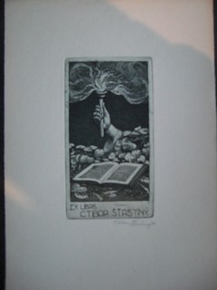 STASTNY, C. TIBOR: Ex-Libris Schildchen von C.Tibor Stastny. Aquatinta.