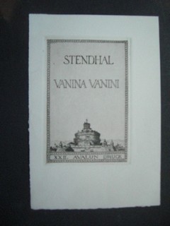  Stendhal. Vanina Vanini. Radierung zum XXII.Avalun Druck. Kupferstich.