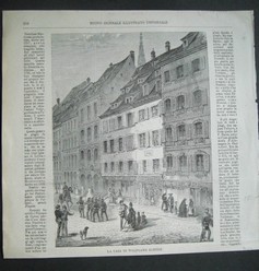  La Casa di Wolfgang Goethe. Holzstich auf Or.-Zeitungsblatt.