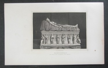  Sarcophag der Herzogin Elisabeth von Nassau. Or.-Stahlstich.