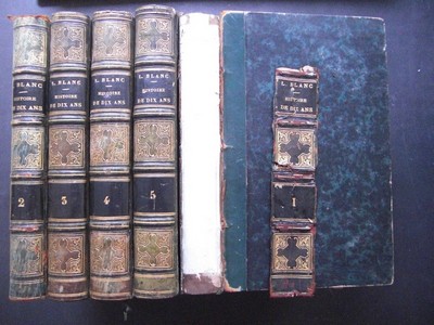 BLANC, LOUIS: Histoire de Dix Ans 1830-1840. 5 Volumes. Augmente de nouveau documents diplomatiques.  (= Rvolution Francaise.) Septime /7./ et onzime /11./ dition.