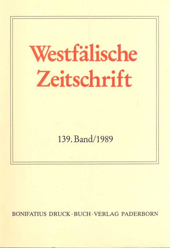 Westfälische Zeitschrift - 139. Band / 1989 - Behr, Hans-J. und Fr.-Gerhard Hohmann