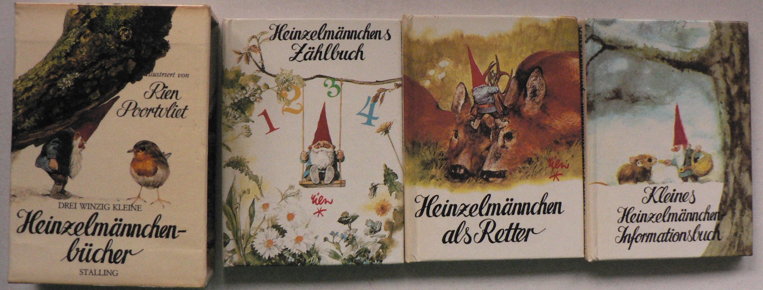 Rien Poortvliet (Illustr.)/Wil Huygen (Text)/Christa L. Cordes (bersetz.)  Drei winzig kleine Heinzelmnnchenbcher 