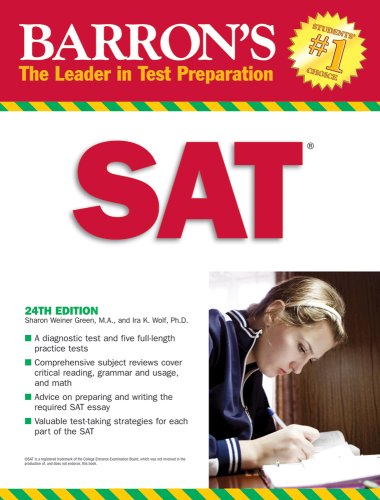 Barron's SAT 2009  Auflage: 24th revised edition. - Green, Sharon Weiner and Ira K. Wolf