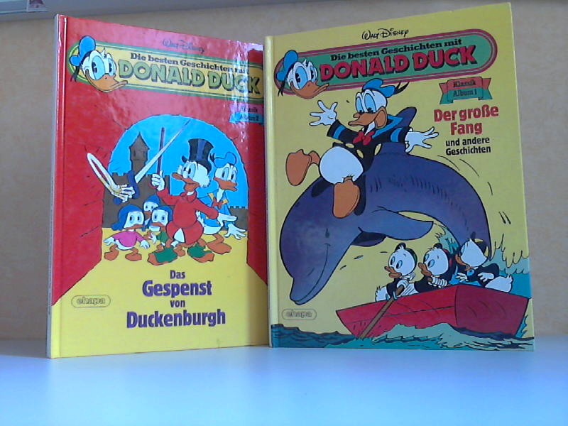 Kabatek, Adolf, Dorit Kinkel und Erika Fuchs;  Die besten Geschichten mit Donald Duck. Album 1: Der groe Fang + Album 2: Das Gespenst von Duckenburgh 2 Bcher 