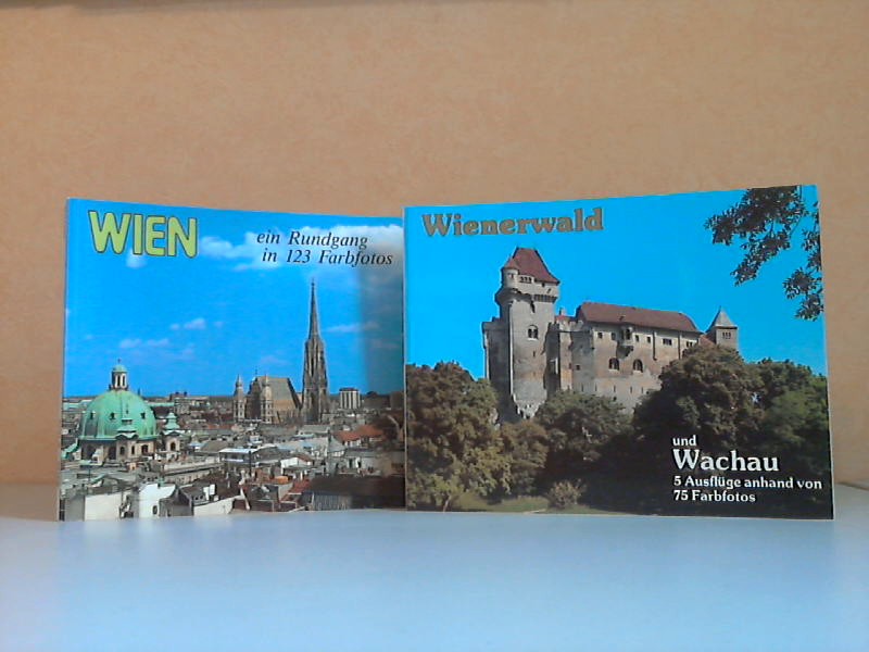 Hiller, Alfred;  Wien, ein Rundgang in 123 Farbfotos + Wienerwald und Wachau. 5 Ausflüge anhand von 75 Farbfotos 2 Heftchen 