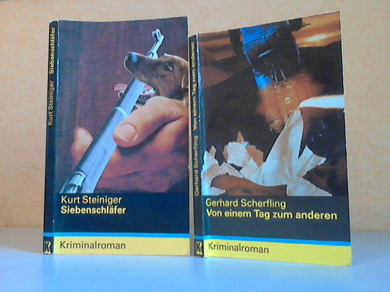 Steiniger, Kurt und Gerhard Scherfling;  Siebenschläfer + Von einem Tag zum anderen 2 Kriminalromane 