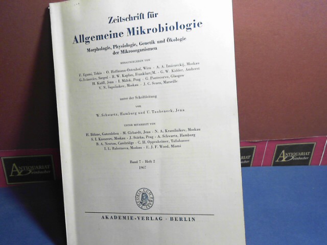 Zeitschrift für Allgemeine Mikrobiologie, Morphologie, Physiologie, Genetik und Ökologie der Mikroorganismen. Band 7, Heft 2.