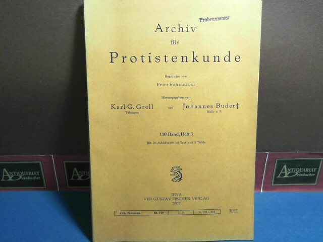 Grell, Karl G. und Johannes Buder:  Archiv fr Protistenkunde, 110. Band, Heft 3 