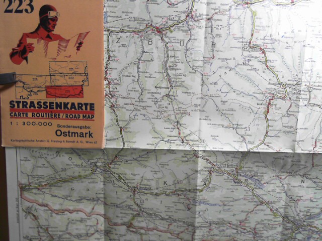Freytag & Berndt:  Auto-Strassenkarten - Cartes Routieres pour Automobilistes - Auto Road Maps. Blatt 223: Sonderausgabe. Ostmark. Mastab 1:300.000. Stand 15.V.1939. 