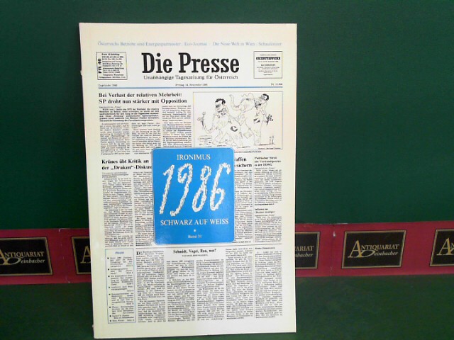 Die Presse, Ironimus Karikaturen des Jahres 1986 - Schwarz auf Weiss, Band 31.