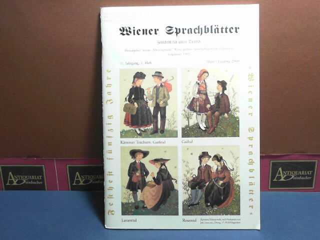 Fischer, Gottfried:  Wiener Sprachbltter. Zeitschrift fr gutes Deutsch. 50. Jahrgang, 1. Heft, Mrz/Lenzing 2000. 