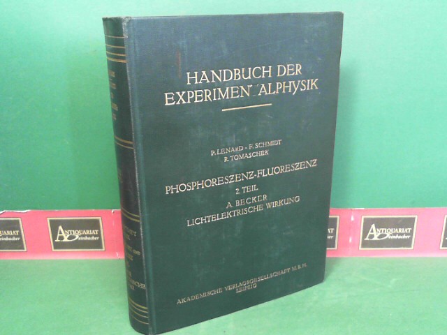 Lenard, P., Ferd. Schmidt R. Tomaschek u. a.:  Phosphoreszenz und Fluoreszenz, 2.Teil - Lichtelektrische Wirkung. (= Handbuch der Experimentalphysik, Band 23, 2.Teil). 