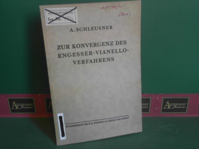Schleusner, A.:  Zur Konvergenz des Engesser-Vianello-Verfahrens. 