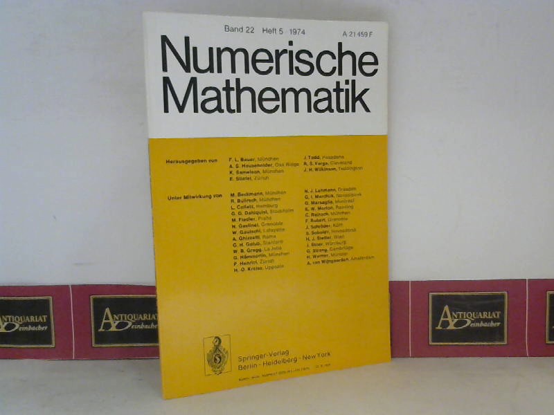   Numerische Mathematik - Band 21, 1973 bis Band 31, 1978 vollstndig. 
