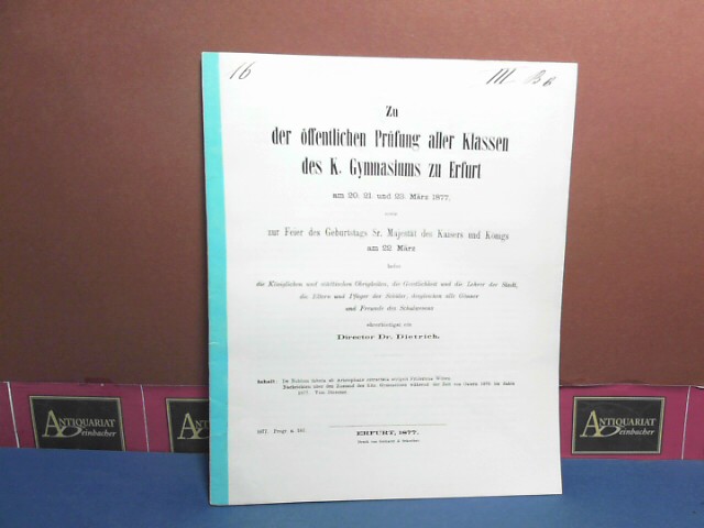 Witten, Fridericus:  De Nubium fabula ab Aristophane retractata. (= Beilage zum Programm des Königlichen Gymnasium zu Erfurt). 