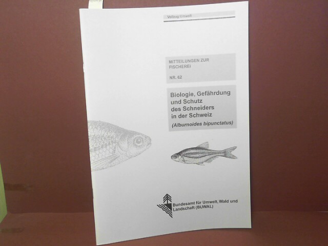 Breitenstein, Martina und Arthur Kirchhofer:  Biologie, Gefhrdung und Schutz des Schneiders (Alburnoides bipunctatus) in der Schweiz. (= Mitteilungen der Fischerei Nr.62). 