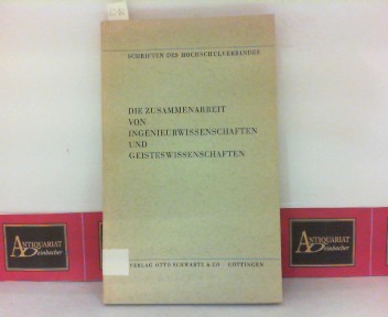   Zur Zusammenarbeit von Geisteswissenschaften und Ingenieurwissenschaften. Vorträge und Disskusionsbeiträge des VDI-Kolloquiums in Düsseldorf 1964. (= Schriften des Hochschulverbandes, Heft 15). 