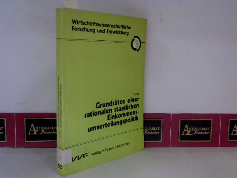 Fuest, Winfried:  Grundstze einer rationalen staatlichen Einkommensumverteilungspolitik. (= Schriftenreihe wirtschaftswissenschaftliche Forschung und Entwicklung , Bd. 50). 