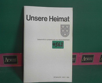 Verein fr Landeskunde von Niedersterreich (Hrsg.):  Unsere Heimat. - Jahrgang 65, Heft 2, 1994.  - Zeitschrift fr Landeskunde von Niedersterreich. 