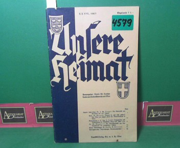 Verein fr Landeskunde von Niedersterreich (Hrsg.):  Unsere Heimat. - Neue Folge Jhrg. XVII., 1946 Nr. 1 - Monatsblatt des Vereines fr Landeskunde von Niedersterreich und Wien. 