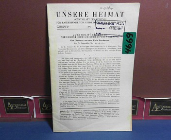 Verein fr Landeskunde von Niedersterreich (Hrsg.):  Unsere Heimat. -  Jahrgang 25, 1954, Nr. 11/12 - Monatsblatt des Vereines fr Landeskunde von Niedersterreich und Wien. 