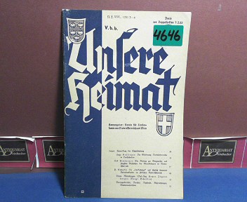 Verein fr Landeskunde von Niedersterreich (Hrsg.):  Unsere Heimat. -  Neue Folge XXII, 1951, Nr. 3/4 - Monatsblatt des Vereines fr Landeskunde von Niedersterreich und Wien. 