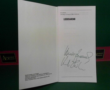 Zednik, Heinz und Konrad Leitner:  Liederabend. (= Programmheft der Salzburger Festspiele 1988). 