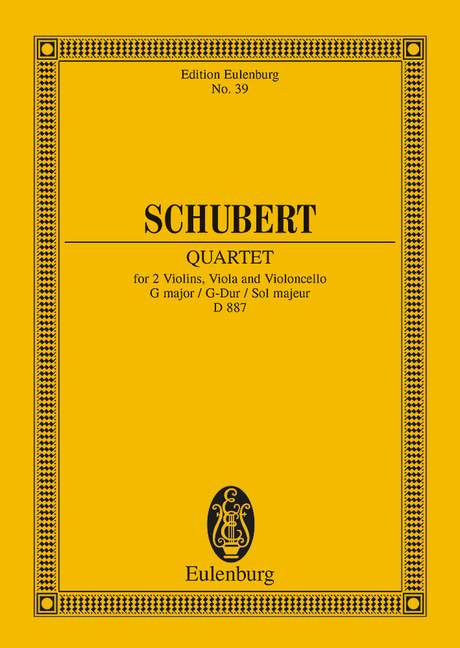 Streichquartett G-Dur op. 161 D 887 (Serie: Eulenburg Studienpartituren), (Reihe: Eulenburg Studienpartituren) Studienpartitur - Schubert, Franz; Hochkofler, Max (Hrsg.)