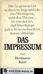 Kant, Hermann:  Das Impressum : Roman. 