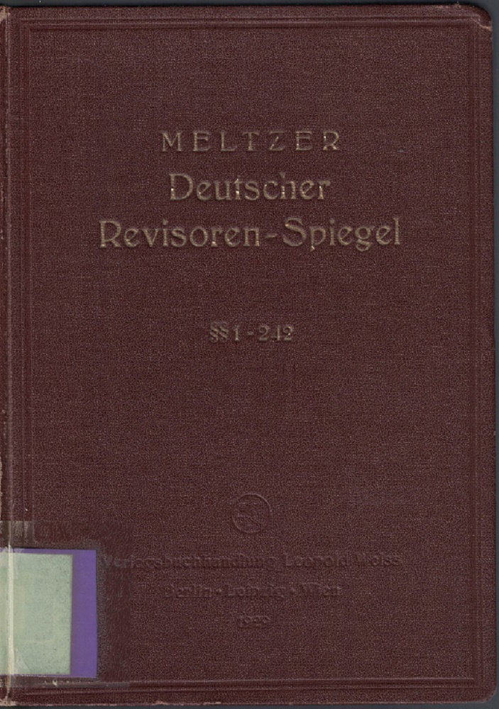 Heinrich Meltzer:  Deutscher Revisoren-Spiegel. 