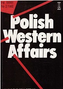 INSTITUT ZACHODNI (Insitute for western affairs) POZNAN:  Polish Western Affairs, Vol. XXXIII, No.2/1992 