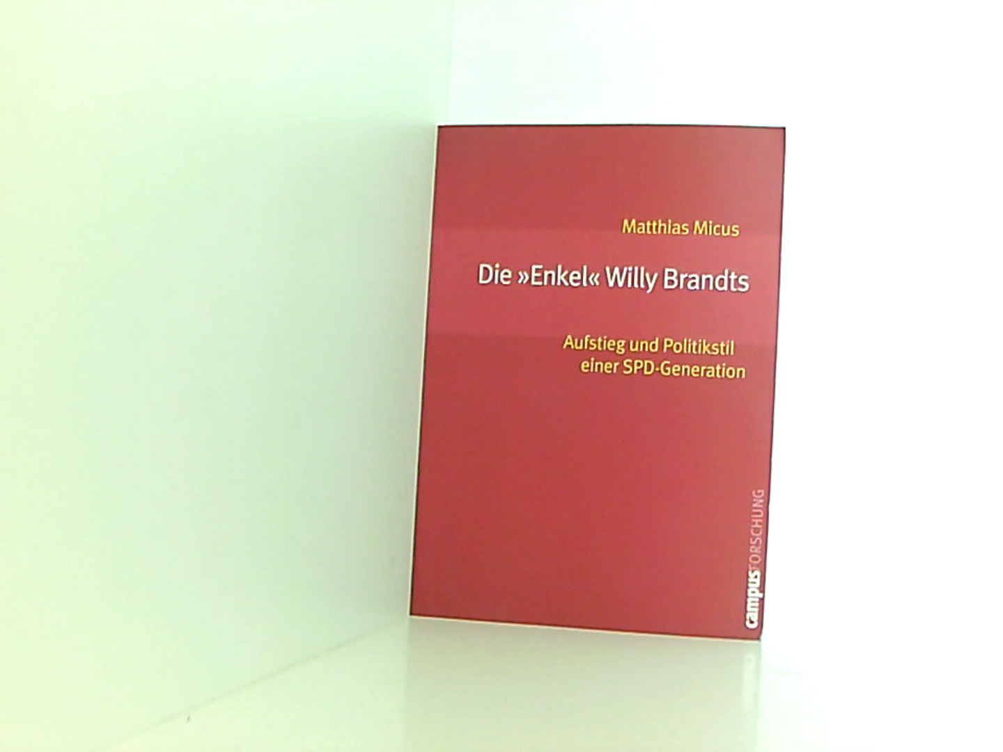 Die »Enkel« Willy Brandts: Aufstieg und Politikstil einer SPD-Generation (Campus Forschung, 884)  1 - Micus, Matthias