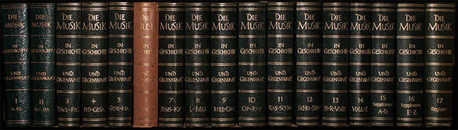 Die Musik in Geschichte und Gegenwart. Allgemeine Enzyklop¦die der Musik in 17 B¦nden - Hrsg. Friedrich Blume