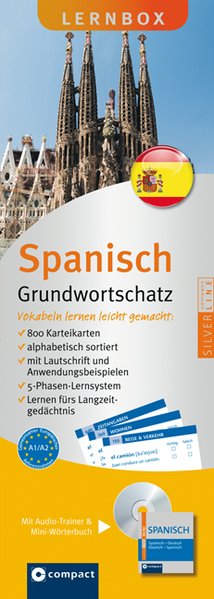 Spanisch Grundwortschatz - Compact Lernbox: 800 Vokabel-Karteikarten, MP3-CD & Mini-Wörterbuch Spanisch. Mit 5-Phasen-Lernsystem. Niveau A1 / A2