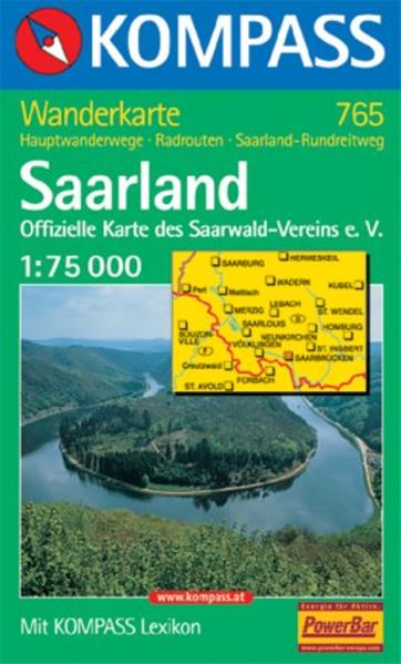 Kompass Karten, Saarland: Mit Kurzführer und Radwegen. 1:75000 (KOMPASS Wanderkarte, Band 765) - Kompass, 765