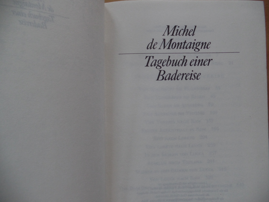 Montaigne, Michel de:  Tagebuch einer Badereise - Bibliothek klassischer Reiseberichte 