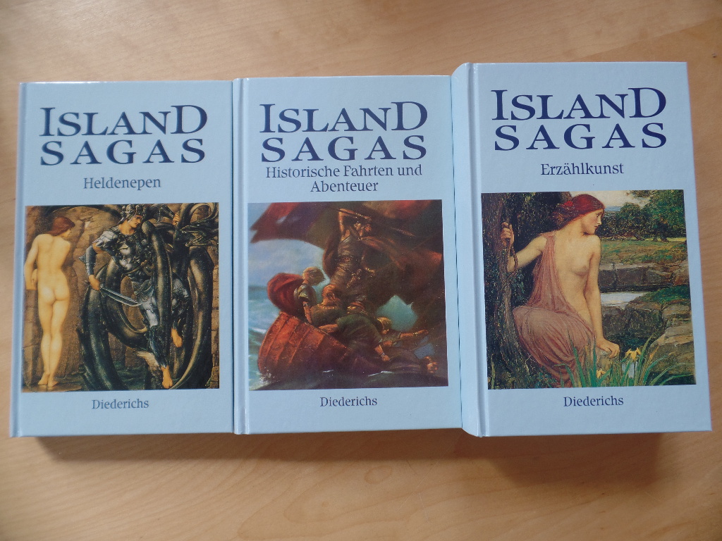 Island-Sagas; 3. Bände : Heldenepen / Historische Fahrten und Abenteuer / Erzählkunst