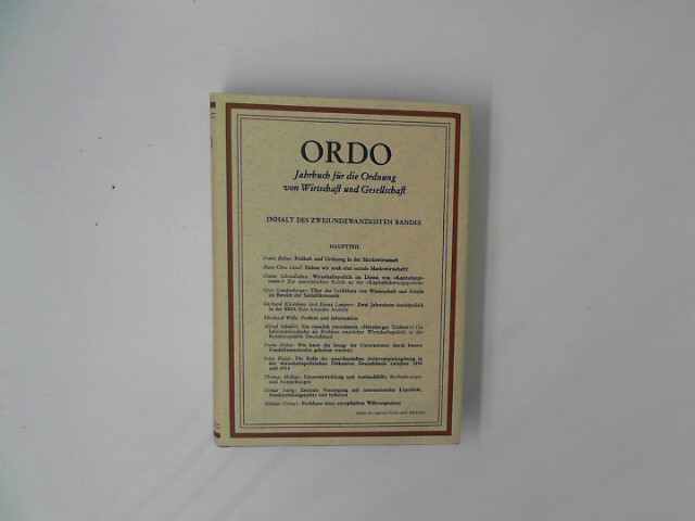 , -: ORDO - Jahrbuch fr die Ordnung von Wirtschaft und Gesellschaft: Band 22