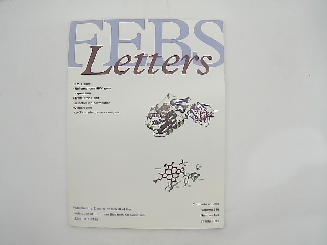  FEBS Letters Issue Vol. 548, Number 1-3, 2003 -  - An international journal for the rapid publication of short reports in biochemistry, biophysics and molecular cell biology