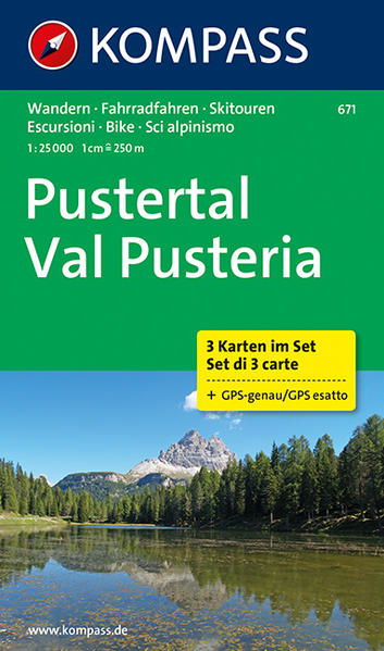 Pustertal - Val Pusteria: Wanderkarten-Set in der Schutzhülle mit Radrouten und Skitouren. GPS-genau. 1:25000 (KOMPASS Wanderkarte, Band 671) - KOMPASS-Karten, GmbH