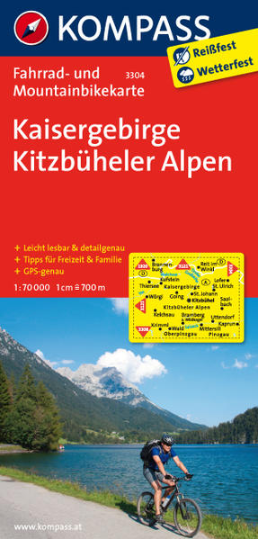 Kaisergebirge - Kitzbüheler Alpen: Fahrrad- und Mountainbikekarte. GPS-genau. 1:70000 (KOMPASS-Fahrradkarten International, Band 3304) Fahrrad- und Mountainbikekarte. GPS-genau. 1:70000 1., - KOMPASS-Karten GmbH