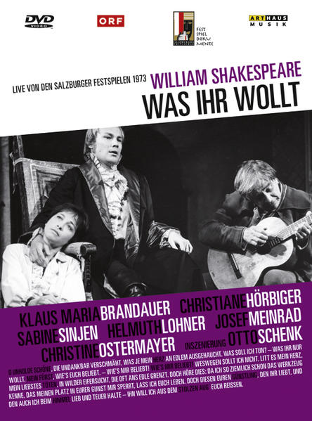 Was Ihr Wollt, 1 DVD Salzburger Festspiele 1973 - Brandauer, Klaus Maria, Wolfgang Hübsch und Christine Ostermayer